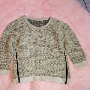 Elegant Cream and Black Women's Sweater